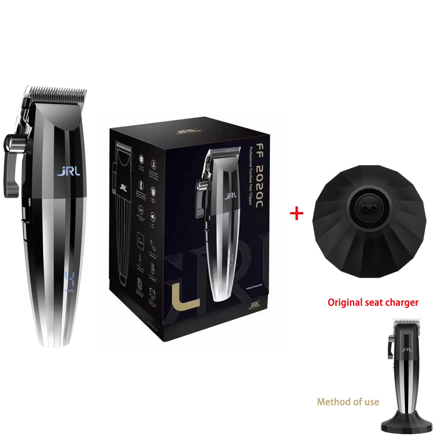 Madeshow M5 M6,Professional Cordless Hair Clipper, Men's Barber Beard Trimmer, All Steel T-shaped Cutter Head,Metal Body Barber