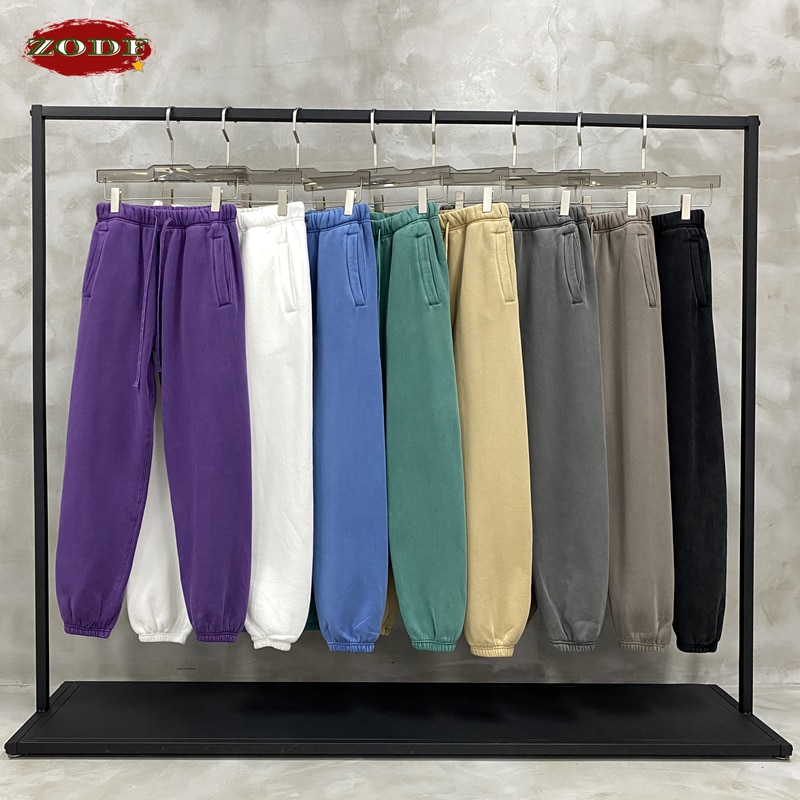 ZODF Trendy 2022 Autumn Men's 380gsm Cotton Sweatpants Unisex High Street Casual Loose Terry Pants Brand Streetwears HY0431