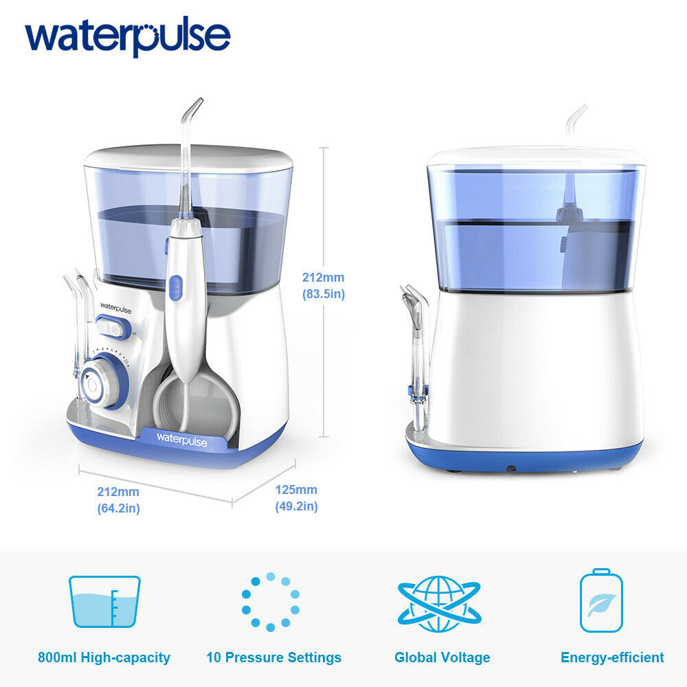 Waterpulse Oral Irrigator V300G 5pcs Tips Dental Water Flosser Electric Cleaner 800ml Oral Hygiene Dental Flosser For Oral Care