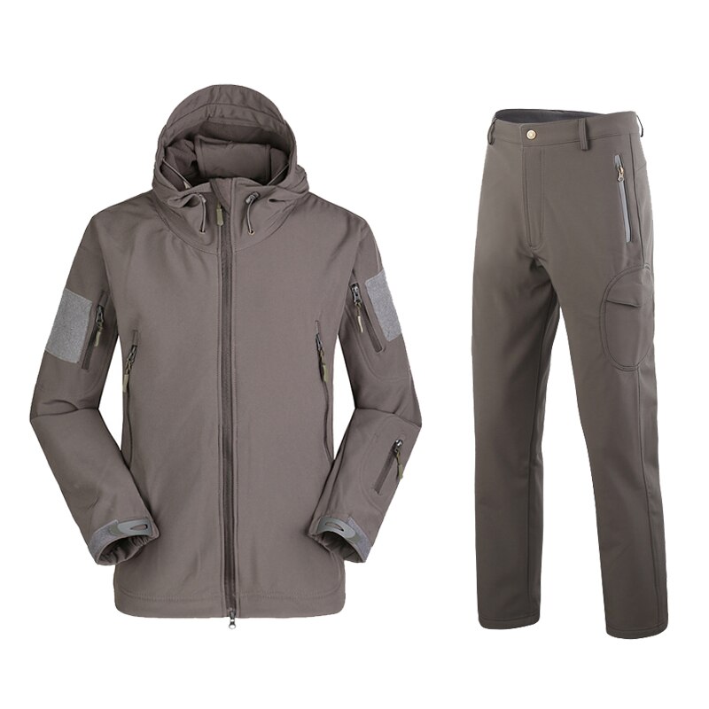 Camouflage Suit Shark Skin Outdoor Hunting Camping Waterproof Windproof Polyester Coats Jacket Hoody TAD Softshell Jacket+pants