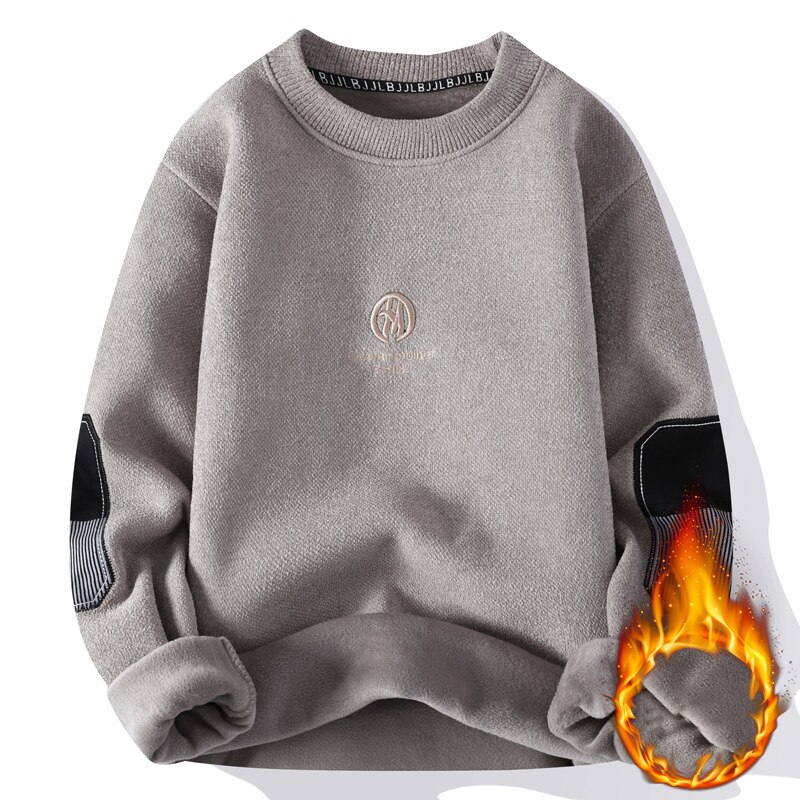 American Retro Designer Warm Soft Sweater Men's Chest Print Pullovers Women Oversize Striped Sleeve Autumn Winter Knit Sweater