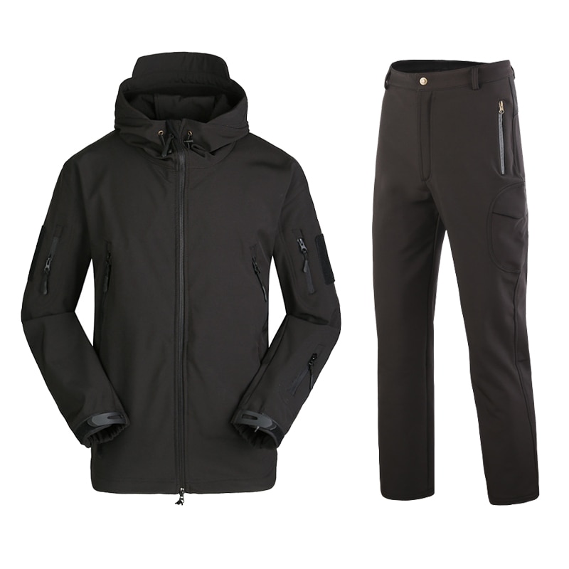 Camouflage Suit Shark Skin Outdoor Hunting Camping Waterproof Windproof Polyester Coats Jacket Hoody TAD Softshell Jacket+pants