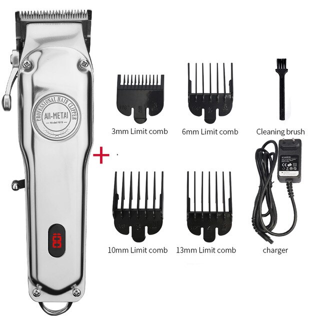 RESUXI 1919 Professional Electric Hair Trimmer All-metal Clipper For men Barber Timmer Cordless Hair Cutter Machine Rechargeable