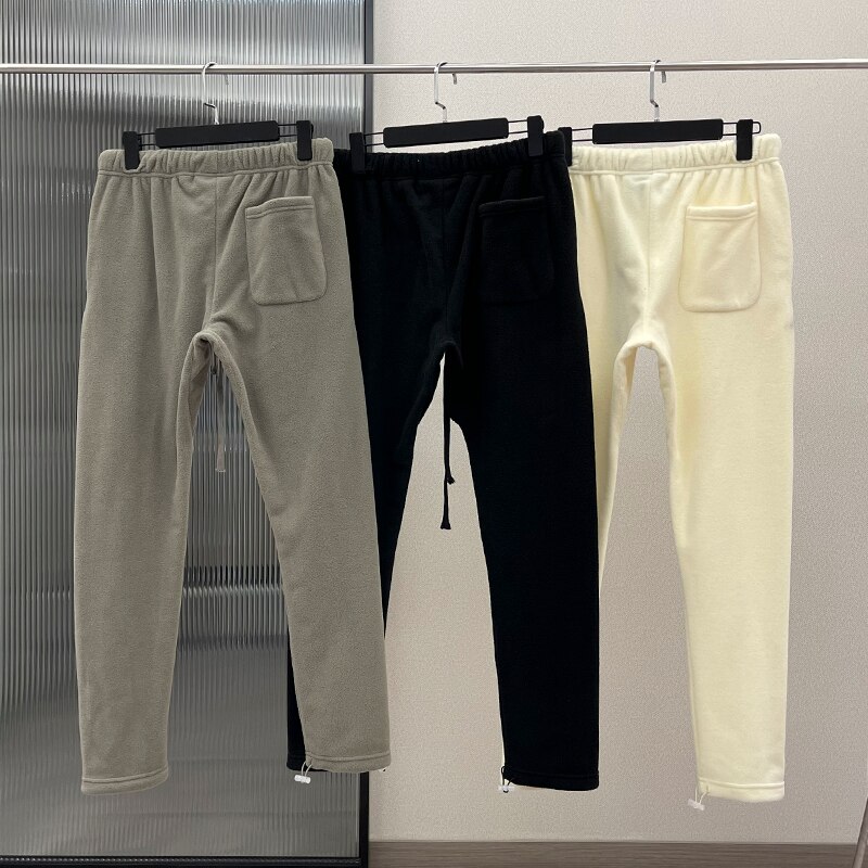 ESSENTIALS Polar Fleece Double line Sweatpants Men and Women Hip Hop Loose Drawstring Pants High Street Unisex Casual Trousers