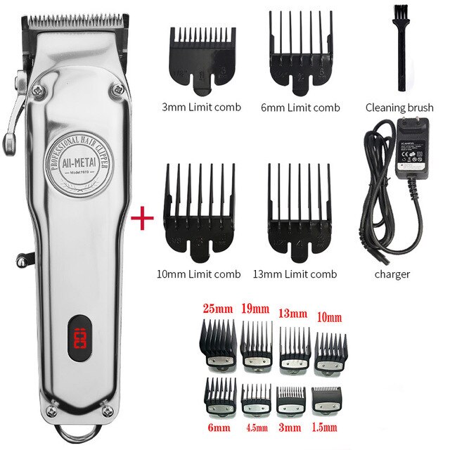 RESUXI 1919 Professional Electric Hair Trimmer All-metal Clipper For men Barber Timmer Cordless Hair Cutter Machine Rechargeable