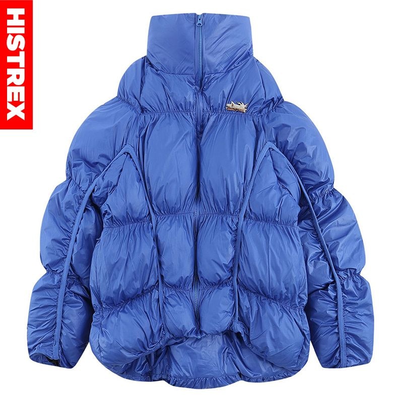 HISTREX Down Cotton Bubble Mens Parkas Jackets Hip Hop Brand Thick Casual Detachable Zipper Casual Warm Parka Jacket Men Women
