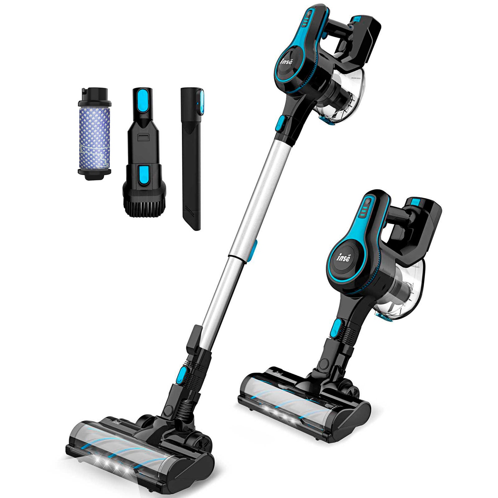 INSE Wireless Vacuum Cleaner 12KPa Suction Power, Removable Battery,Large Dustbin Household Cordless Vacuum Aspirateur