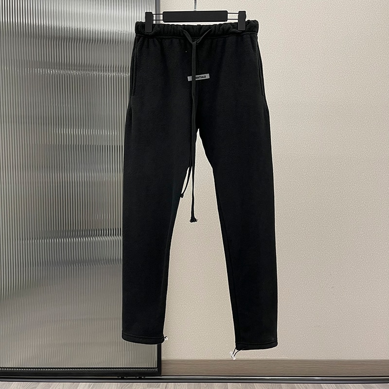 ESSENTIALS Polar Fleece Double line Sweatpants Men and Women Hip Hop Loose Drawstring Pants High Street Unisex Casual Trousers