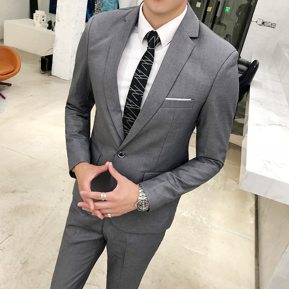 Blazers Pants Vest 3 Pieces Sets / Fashion Men's Casual Boutique Business Wedding Groomsmen Suit Jacket Coat Trousers Waistcoat