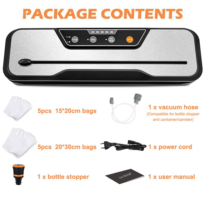 YUMYTH Household Vacuum Sealer Packaging Machine Sous Vide Built-in Cutter Vacuum Packaging Packer Vacuum Bags Food Storage T299