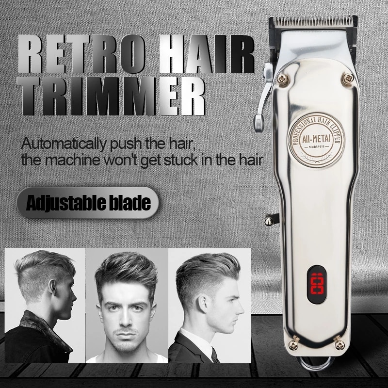 RESUXI 1919 Professional Electric Hair Trimmer All-metal Clipper For men Barber Timmer Cordless Hair Cutter Machine Rechargeable
