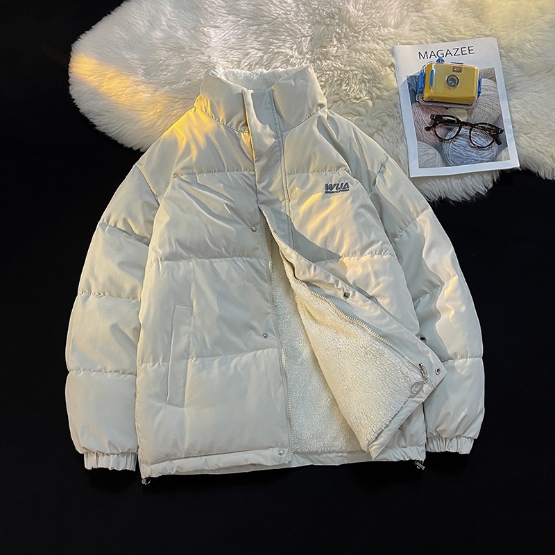 Parka Fleece Thicken Two Sided Jacket Winter Keep Warm Men&Women Clothing Korean Fashion Streetwear Casual Loose Man Cotton Coat