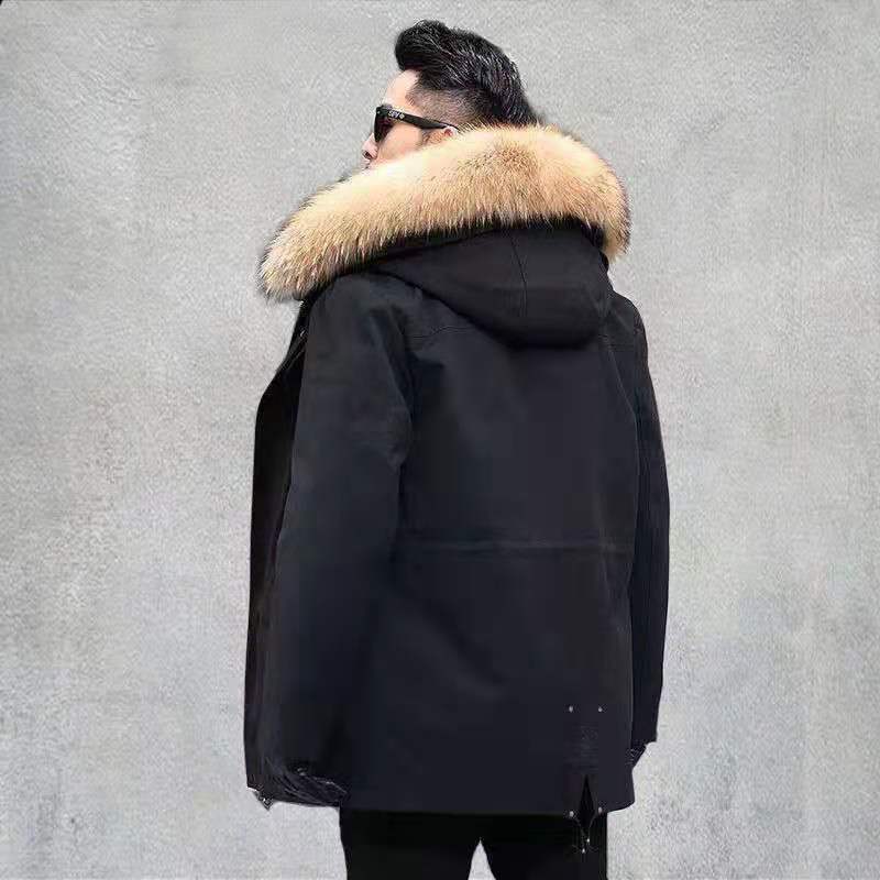 2021 Winter warm coats Men clothing Down Long Waterproof Jackets faux Fox Fur Coat For Man winter Jacket puffer jacket men