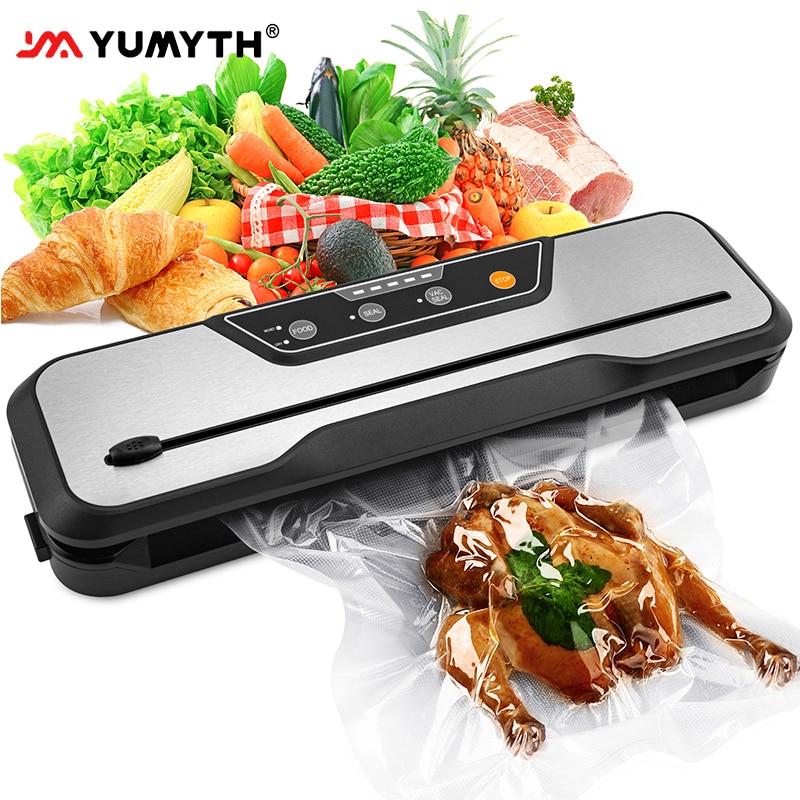 YUMYTH Household Vacuum Sealer Packaging Machine Sous Vide Built-in Cutter Vacuum Packaging Packer Vacuum Bags Food Storage T299