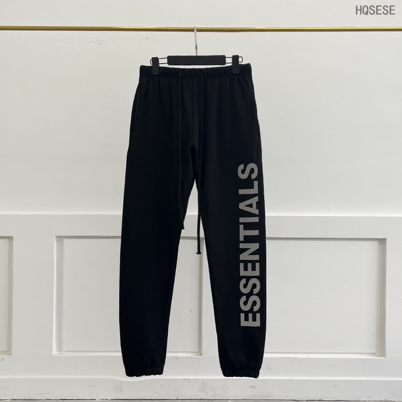 Essentials Pants Oversized Reflective Letter Sweatpants Streetwear Hip Hop Loose Men's Women's 100% Cotton Sports Pants