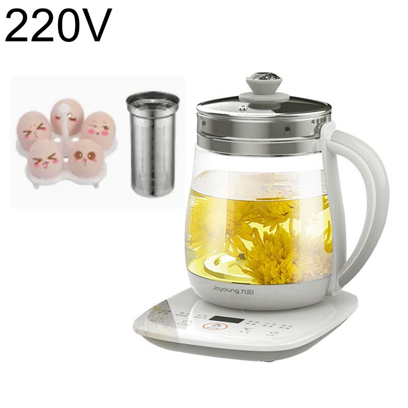 220V Jiuyang health pot multi-functional flower teapot glass stew tea pot 1.5L Portable Mini Multi Cooker Tea Dessert Cooker