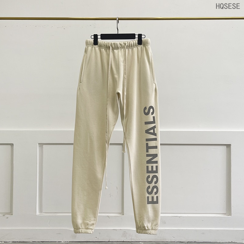 Essentials Pants Oversized Reflective Letter Sweatpants Streetwear Hip Hop Loose Men's Women's 100% Cotton Sports Pants