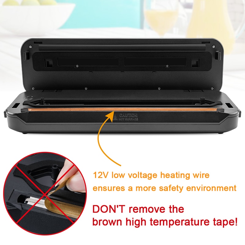 YUMYTH Household Vacuum Sealer Packaging Machine Sous Vide Built-in Cutter Vacuum Packaging Packer Vacuum Bags Food Storage T299