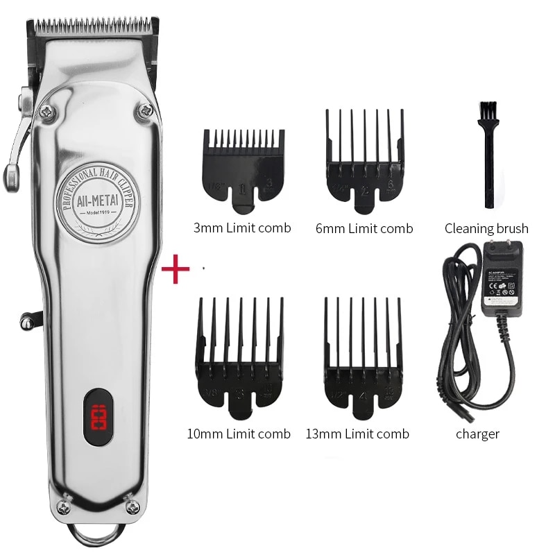 RESUXI 1919 Professional Electric Hair Trimmer All-metal Clipper For men Barber Timmer Cordless Hair Cutter Machine Rechargeable