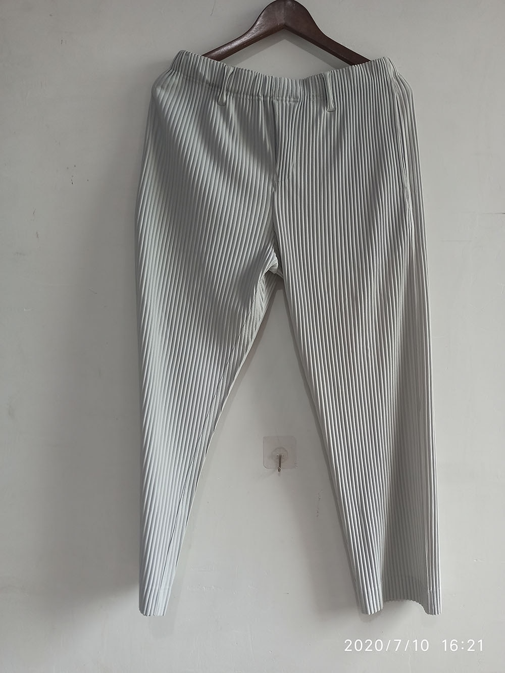 IEFB /men's wear Japanese stretch fold fabric thin style loose wide leg pants straight pleated casual pants for male Y3059 JF150