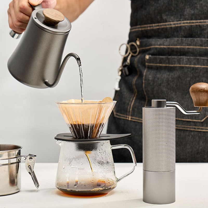 Portable Manual Coffee Grinder Conical Coffe Bean Miller Aluminum Rhombus Body Ergonomic Labor-saving Handle 25g Capacity