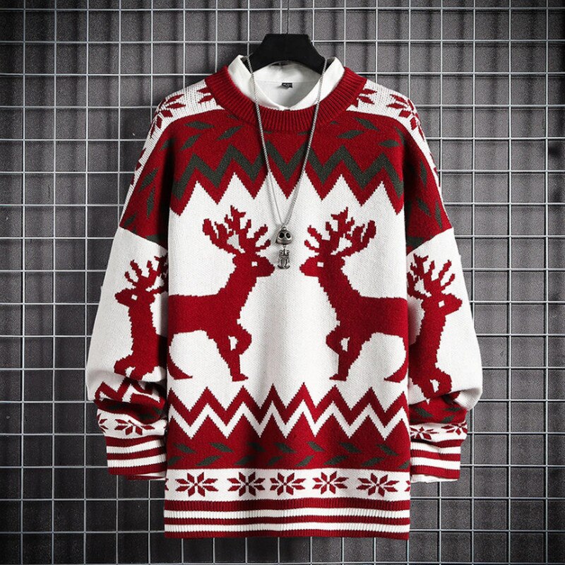 2021 Sweater Men Harajuku Knitted  Pullover Hip Hop Streetwear Cartoon Bear Sweater O-neck Oversize Casual Couple Male Sweaters