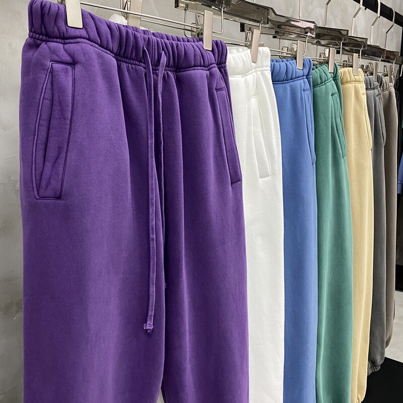 ZODF Trendy 2022 Autumn Men's 380gsm Cotton Sweatpants Unisex High Street Casual Loose Terry Pants Brand Streetwears HY0431