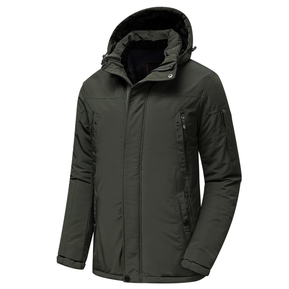 Men Winter New Casual Long Thick Warm Fleece Hat Waterproof Parkas Jacket Coat Men Outwear Outdoor Fashion Pockets Parka Male