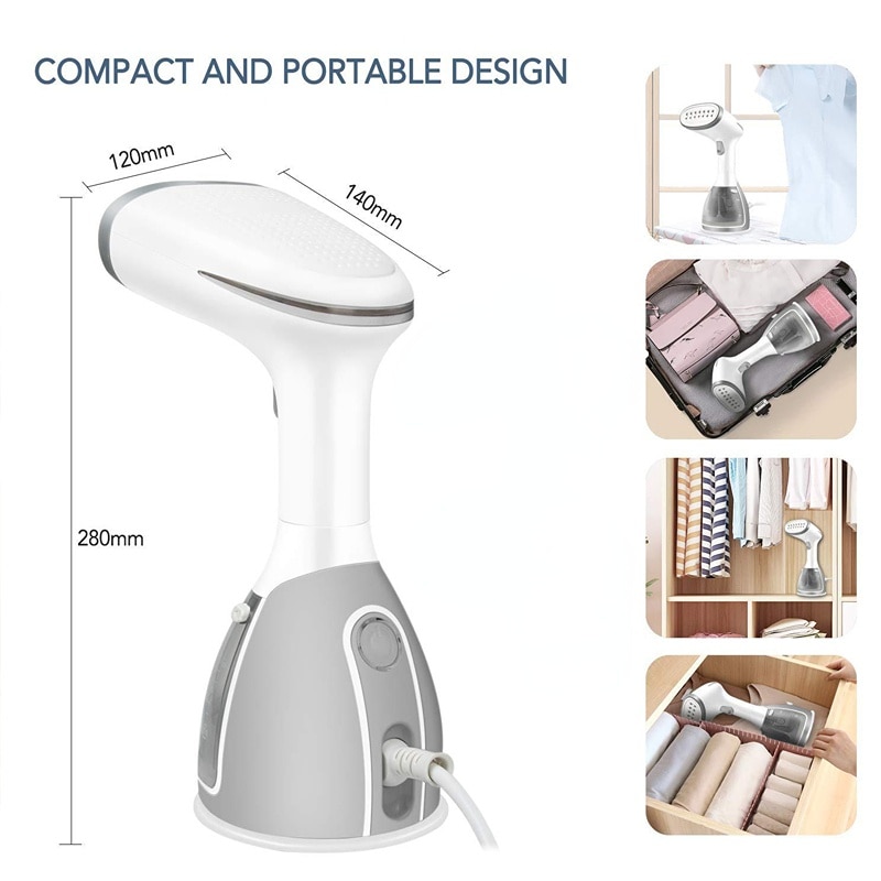 Handheld Garment Steamer Steamer Iron for Clothes 1500W Mini Portable Travel Household Fabric Wrinkle Remover 15s Fast Heat-up