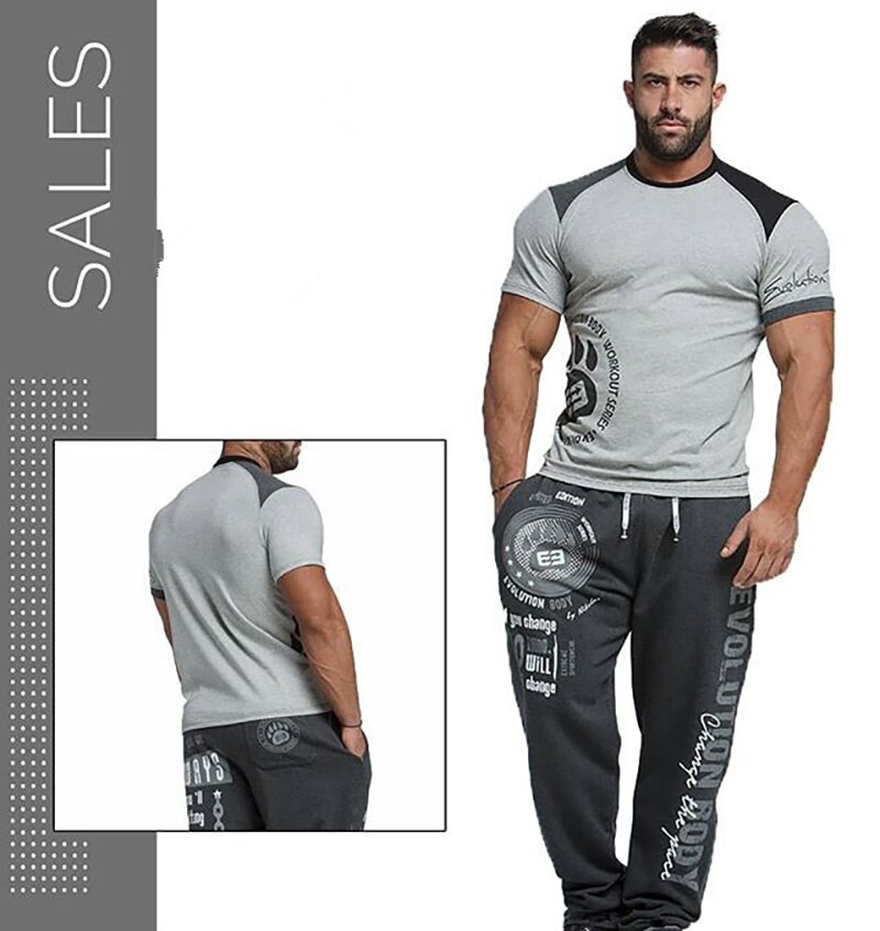 Autumn New Gray Running Jogging Casual Pants Men's Cotton Soft Bodybuilding Sports Harlem Pants Gym Fitness Loose Training Pants