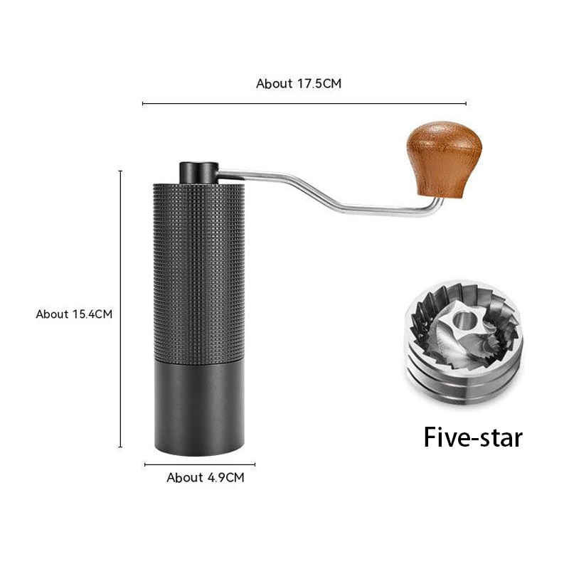 Portable Manual Coffee Grinder Conical Coffe Bean Miller Aluminum Rhombus Body Ergonomic Labor-saving Handle 25g Capacity
