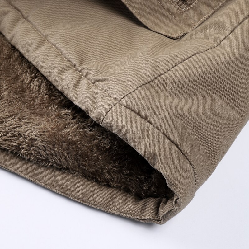 Fur Collar Thicken Men's Winter Parka Coat Fleece Warm Windproof Casual Jacket Men Hooded Outdoor Clothing Wool Liner Overcoat