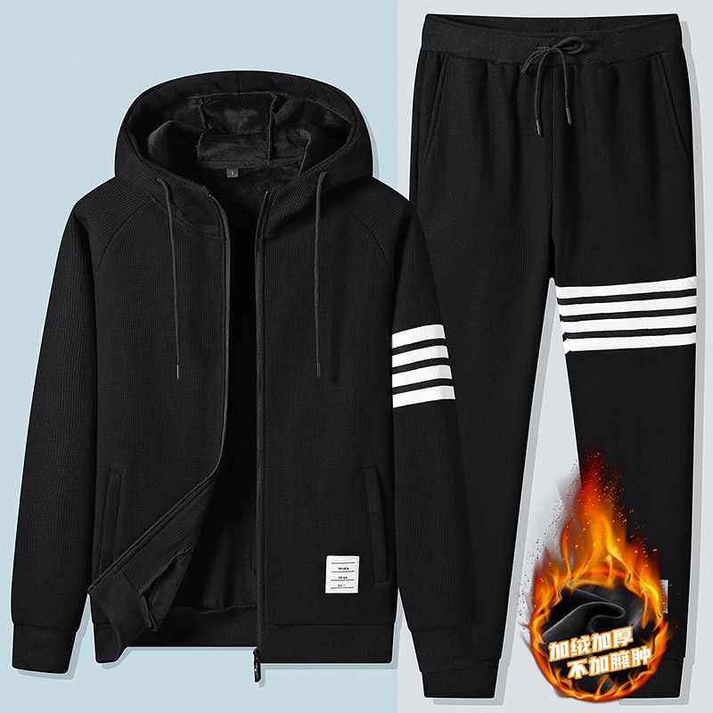 Men Clothing 2022 Korean Fashion New Winter Men Sets Two Piece Hoodies And Pant Sweatshirts Designer Clothes Plus Size Tracksuit