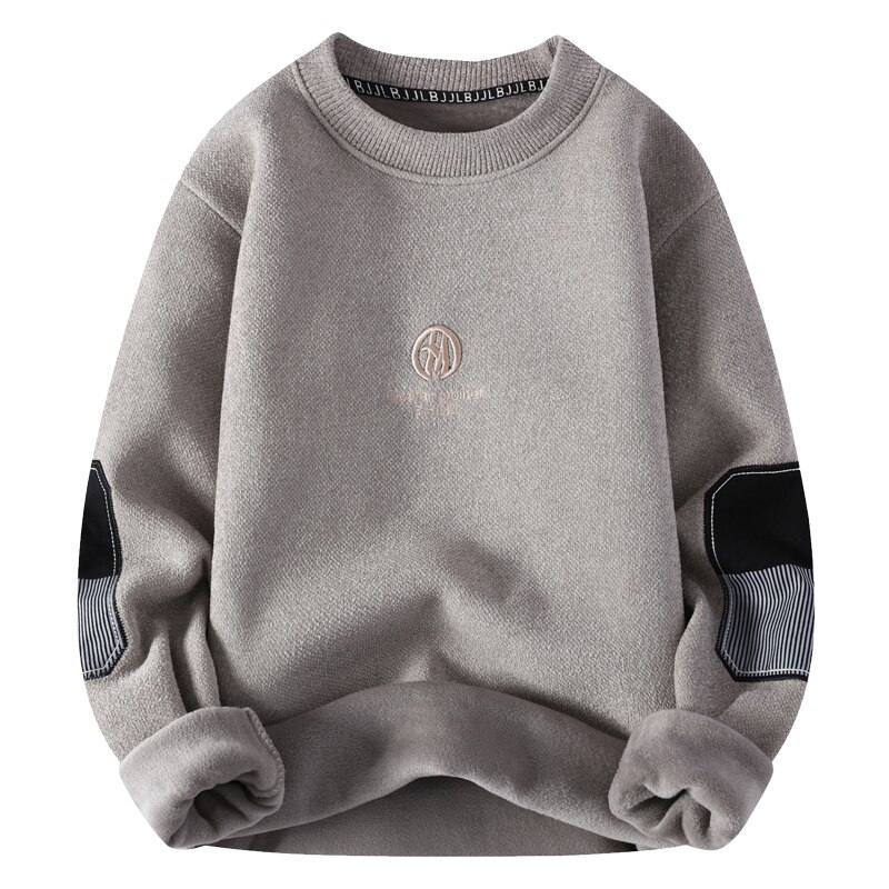 American Retro Designer Warm Soft Sweater Men's Chest Print Pullovers Women Oversize Striped Sleeve Autumn Winter Knit Sweater