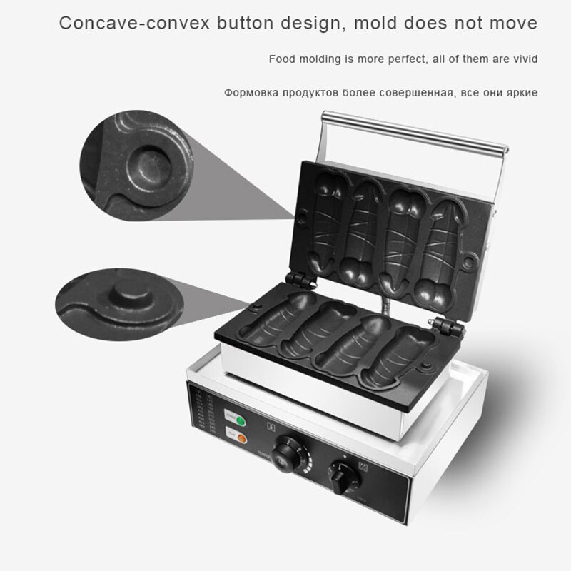 Commercial Use A Piece of Gayke Penis Shape Waffle Maker Iron Stick Baking Machine Hot Dog Sausage Grill Baker Waffle Snacks