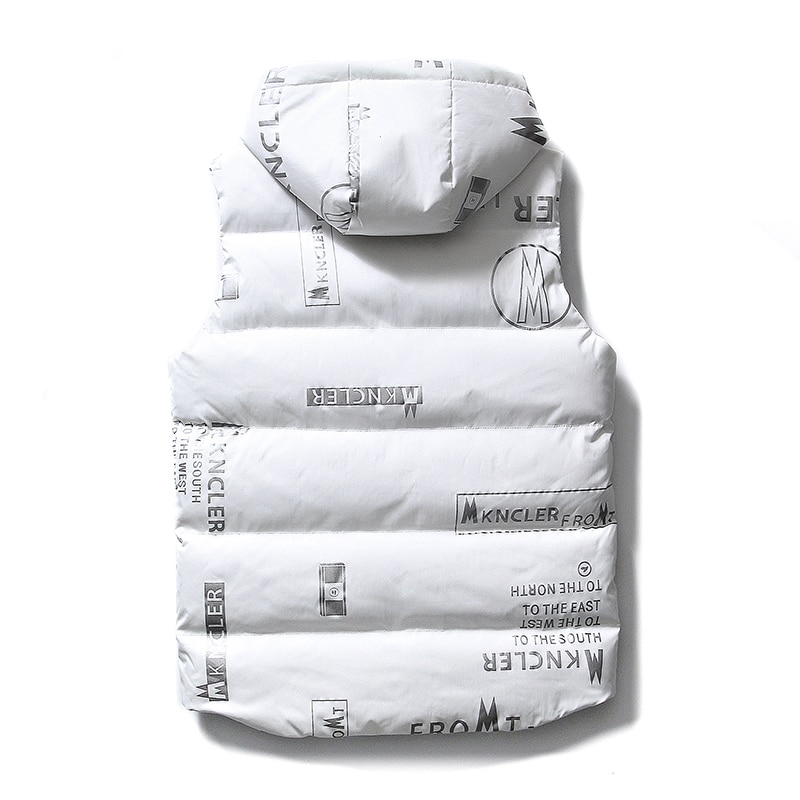 2021 Autumn Winter Sleeveless Jacket Down Vest High Quality Men's Warm Thick Loose Hooded Coats Padded Waistcoat Down Vest Men