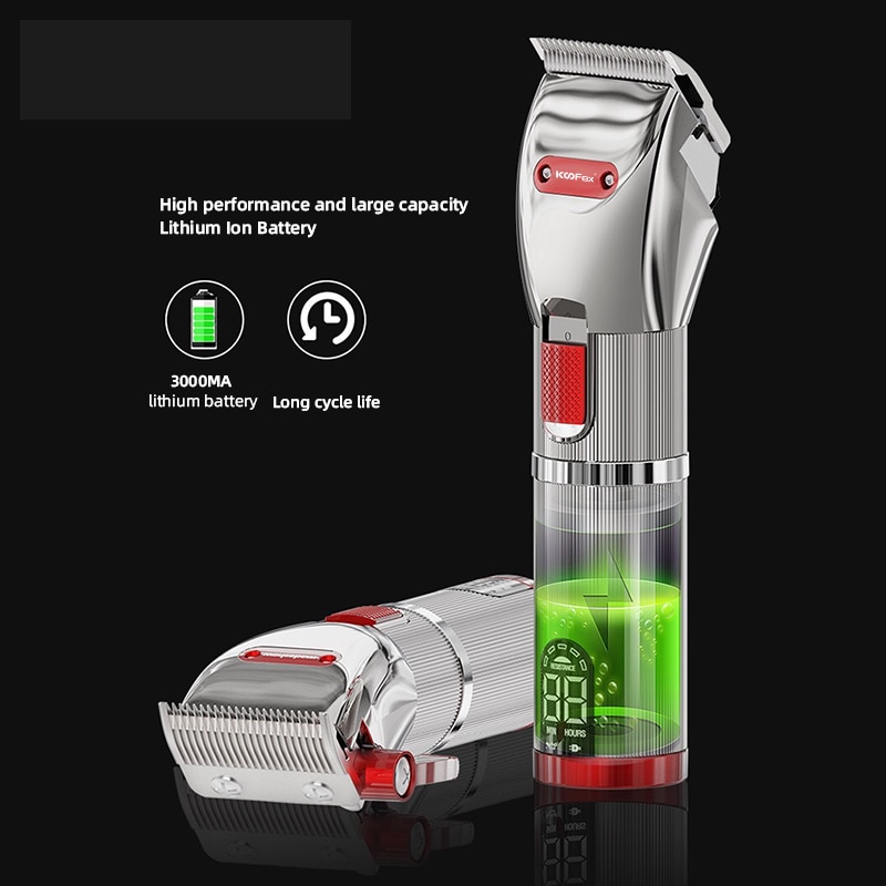 Madeshow M5 M6,Professional Cordless Hair Clipper, Men's Barber Beard Trimmer, All Steel T-shaped Cutter Head,Metal Body Barber