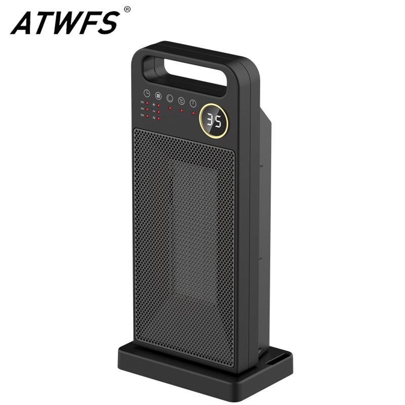 ATWFS PTC Heater for Room Remote Control Electric Heating Touch Screen Heaters Household Vertical 120 Degree Shaking Head Heater