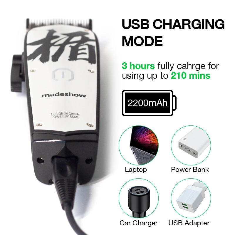 Professional Hair Clipper For Man Madeshow M10 M11 Beard Trimmer Barber 0mm Bald Head Trimmer Hair Cutting Machine 7000 RPM