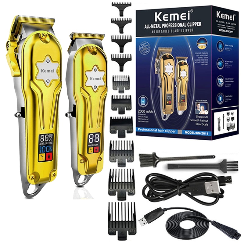 Kemei 2011 Professional Hair Clipper Powerful Pro Hairdressing Combo Kits Electric Hair Trimmer Hair Cutting Machine Metal Housi
