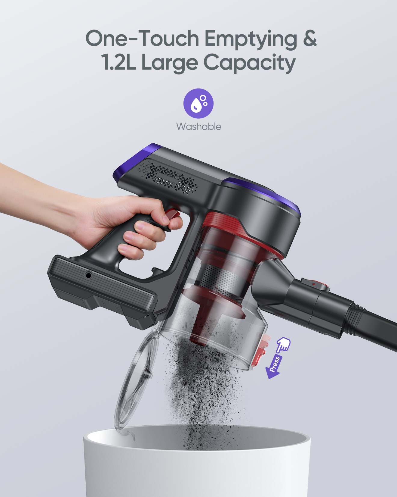 33KPa 400W Handheld Wireless Cordless Vacuum Cleaner JR400 with Touch Display Smart Home Appliance Aspiradora 55Mins Runtime