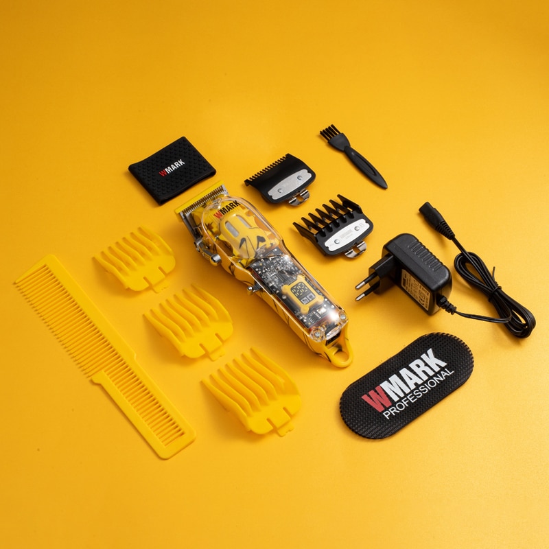WMARK NG-411 Transparent Style Professional Rechargeable Clipper Cord & cordless Hair Trimmer with wedge blade