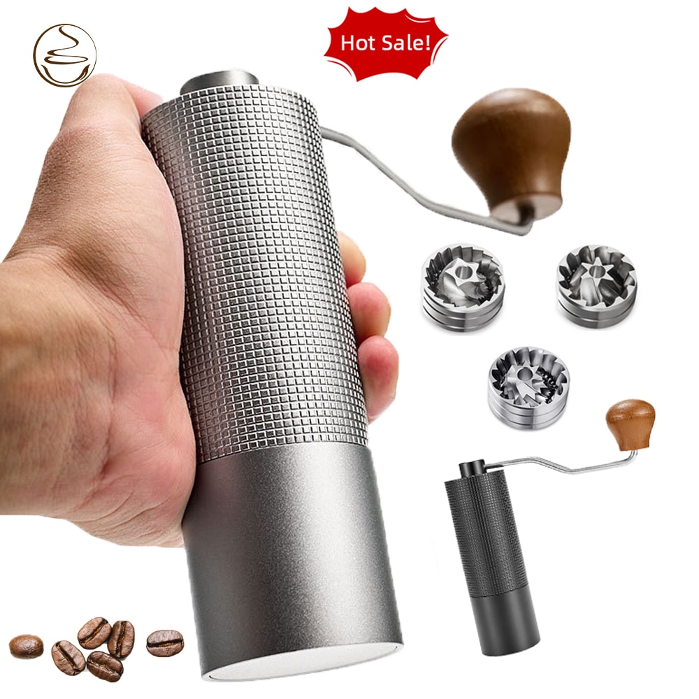 Portable Manual Coffee Grinder Conical Coffe Bean Miller Aluminum Rhombus Body Ergonomic Labor-saving Handle 25g Capacity