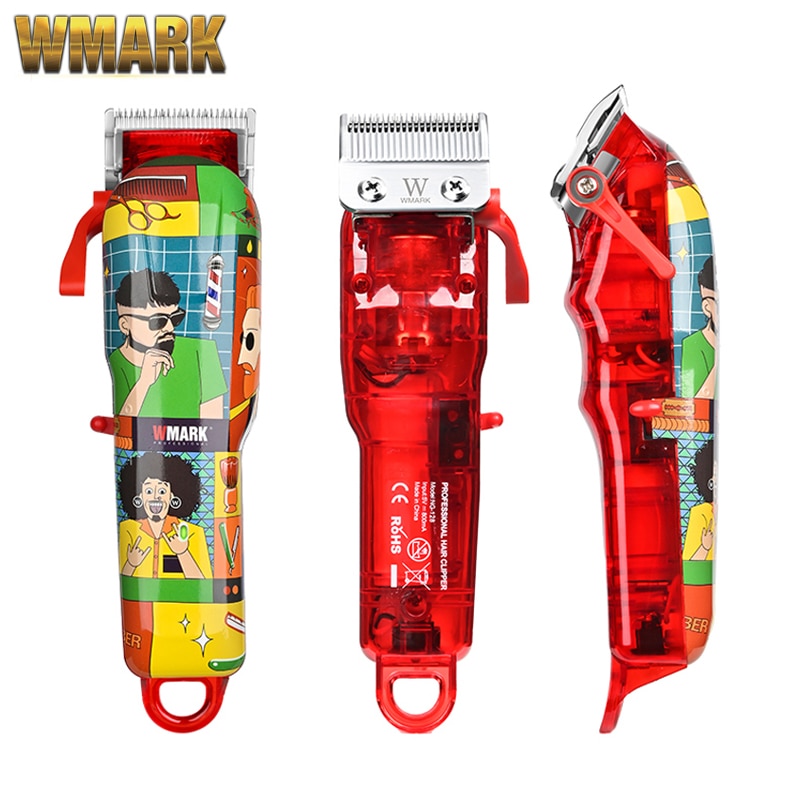 7300 RPM, NEW WMARK NG-128 Doodle Design Rechargeable Hair Clipper Cartoon Style Professional Cord & cordless