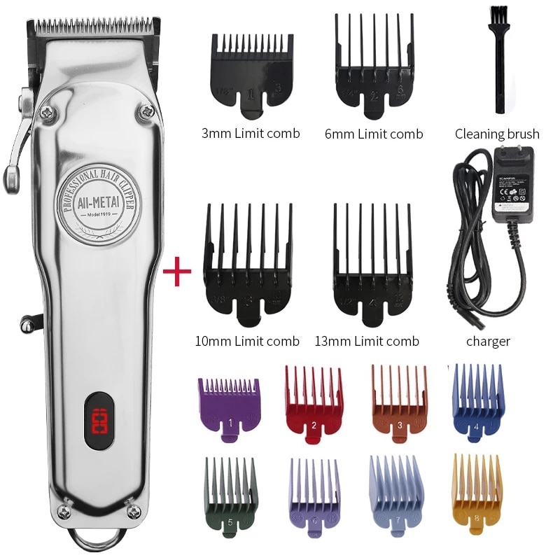 RESUXI 1919 Professional Electric Hair Trimmer All-metal Clipper For men Barber Timmer Cordless Hair Cutter Machine Rechargeable