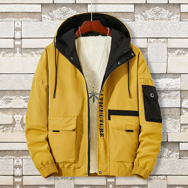 Men's Winter Jacket Oversize 2022 Plush Velvet Padded Fashion Coat Plus Size Large 7XL 8XL Anorak Thick Warm Fleece Parka Men