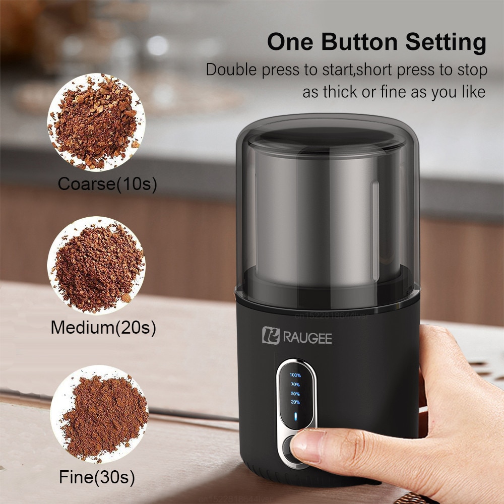Coffee Grinder Electric Automatic Grinding Cordless Portable Coffee Bean Grinder Rechargeable PM06 Stainless Steel Espresso Mill