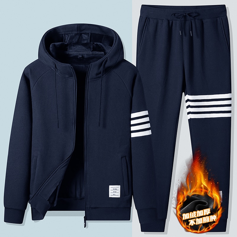 Men Clothing 2022 Korean Fashion New Winter Men Sets Two Piece Hoodies And Pant Sweatshirts Designer Clothes Plus Size Tracksuit