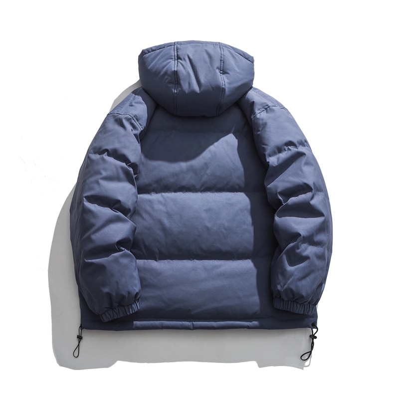 Harajuku Down Men's Thickened Parkas Street Wear Retro Hip-hop Letter Pattern Printed Puffy Hooded Jacket Men Winter Warm Coat