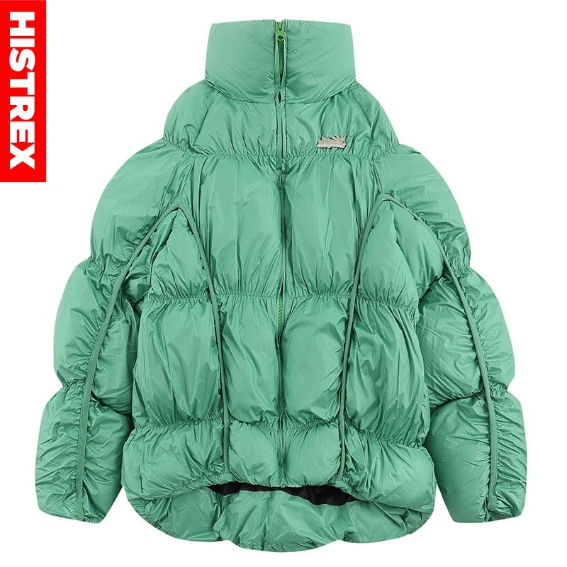 HISTREX Down Cotton Bubble Mens Parkas Jackets Hip Hop Brand Thick Casual Detachable Zipper Casual Warm Parka Jacket Men Women